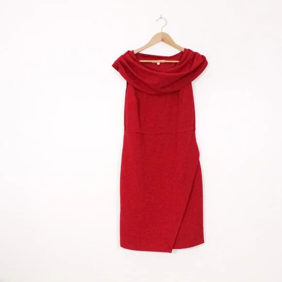 Cleo Dresses | Cleo Red Cowl Neck Draped Midi Dress | Color: Red | Size: 6 | Sedimentapparel's Closet